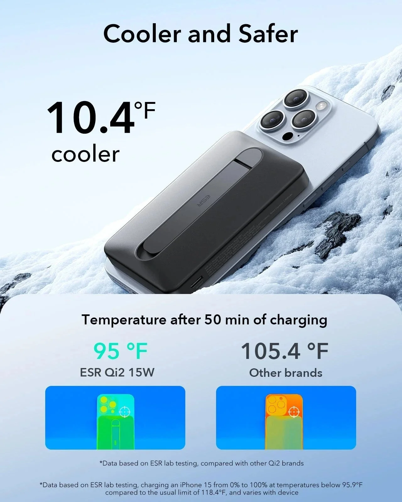 HaloLock MagSlim Wireless Power Bank (15W, 10,000 mAh, Kickstand) - Black - Image 4