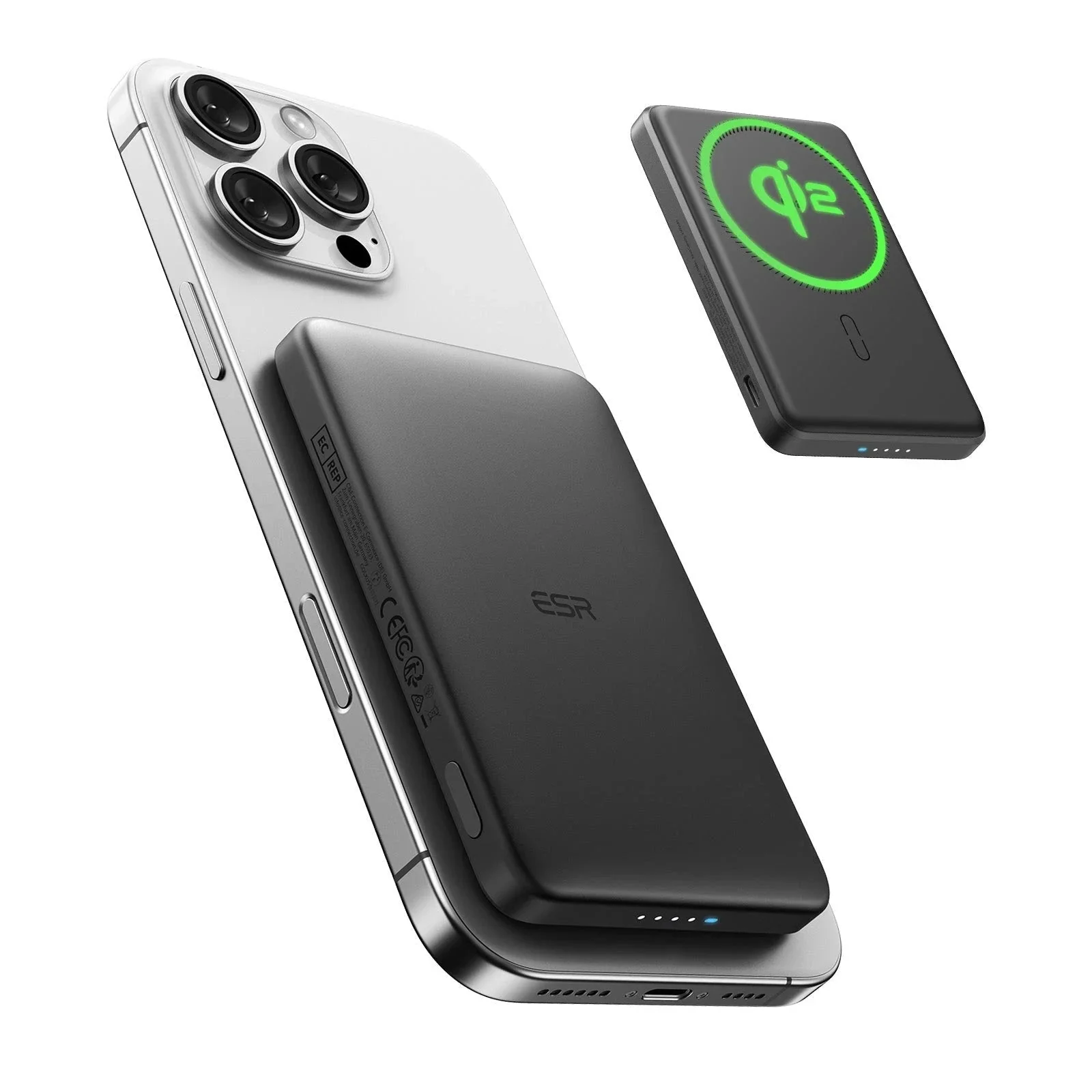 15W MagSlim Power Bank (5K) - Black - Image 4
