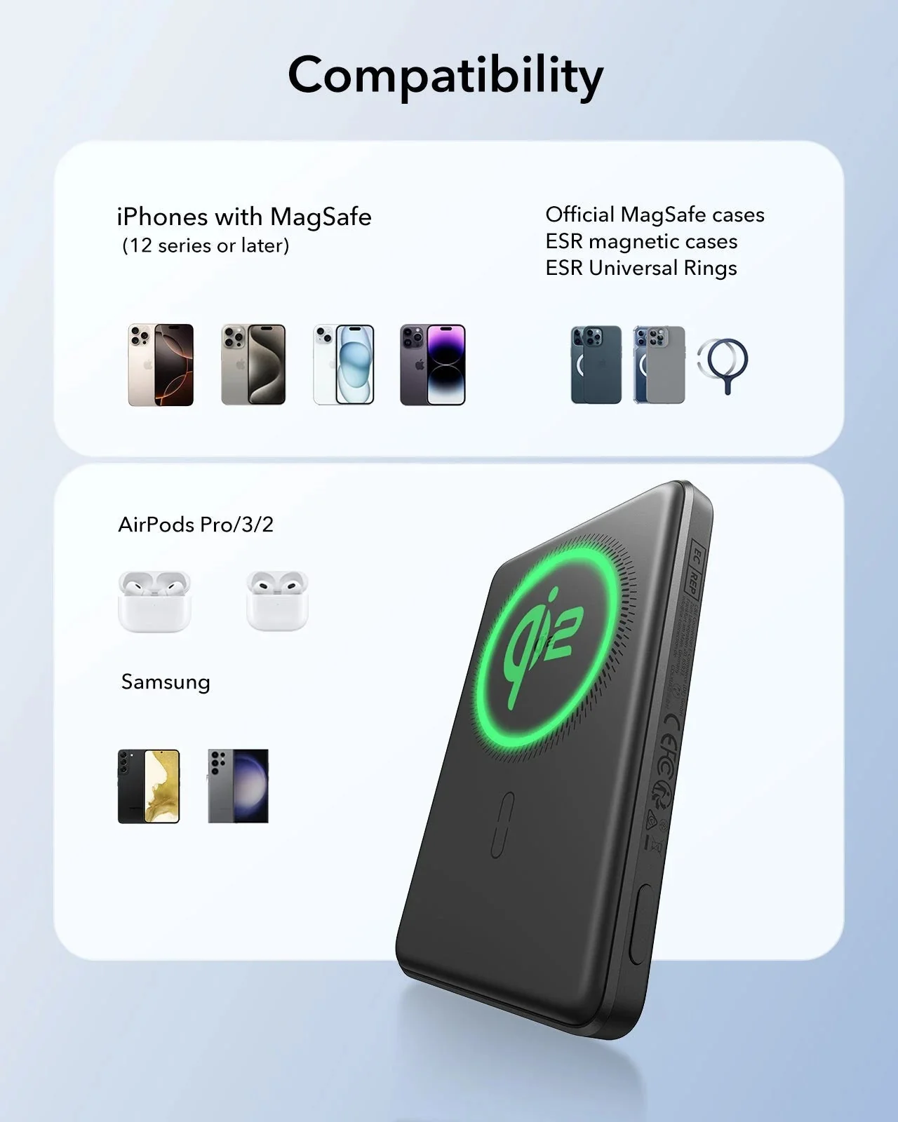 15W MagSlim Power Bank (5K) - White - Image 8