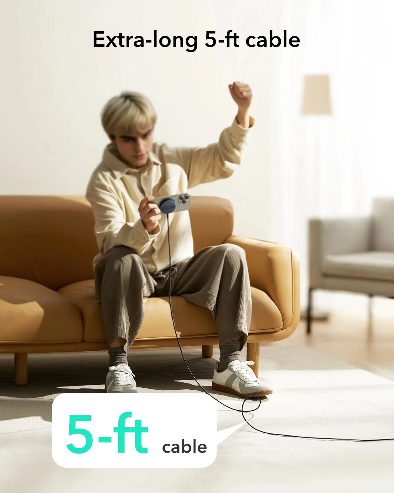 Magnetic Charging Pad (15W, Kickstand)- White - Image 6