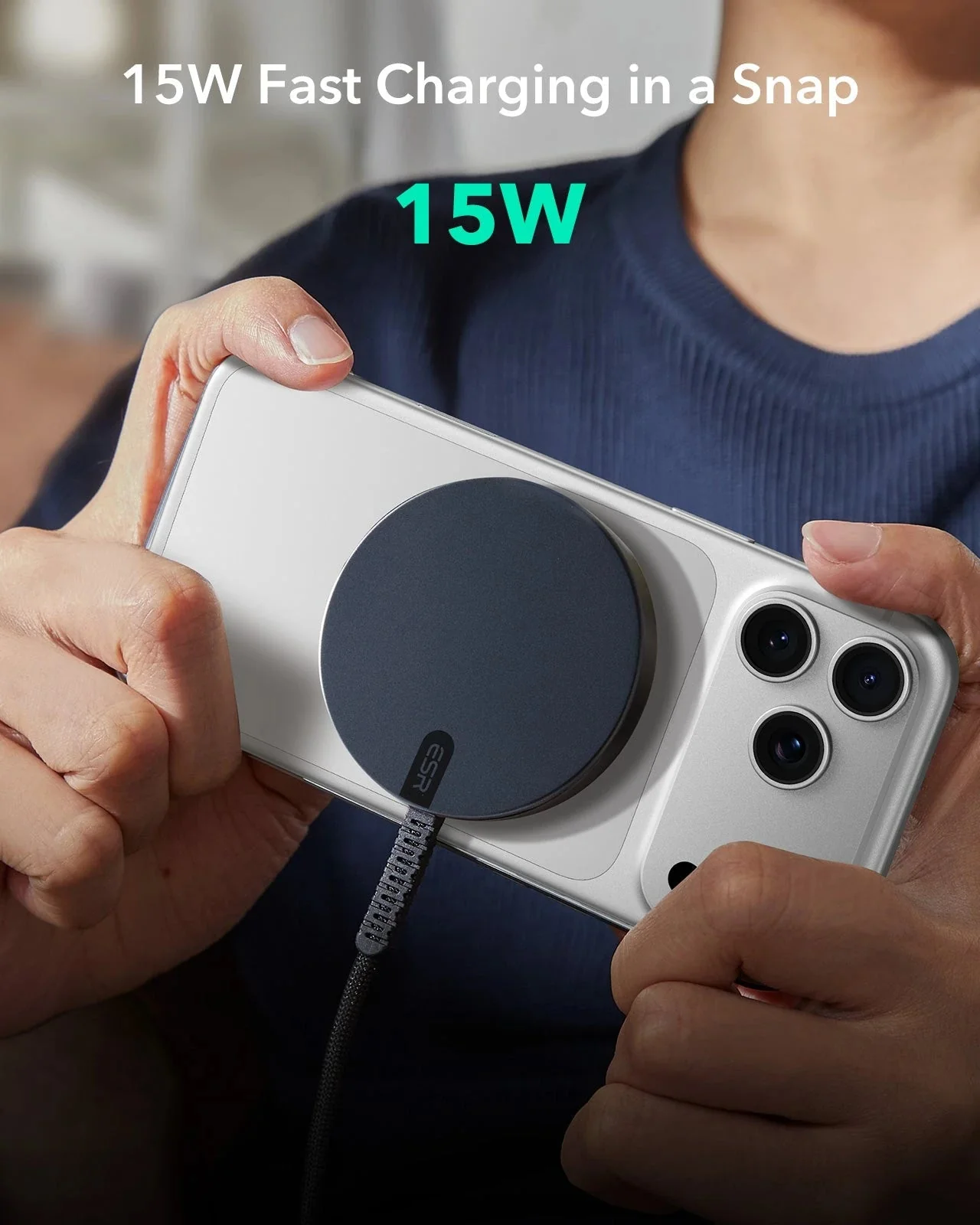 Magnetic Charging Pad (15W)  - Silver - 1 Set - Image 6