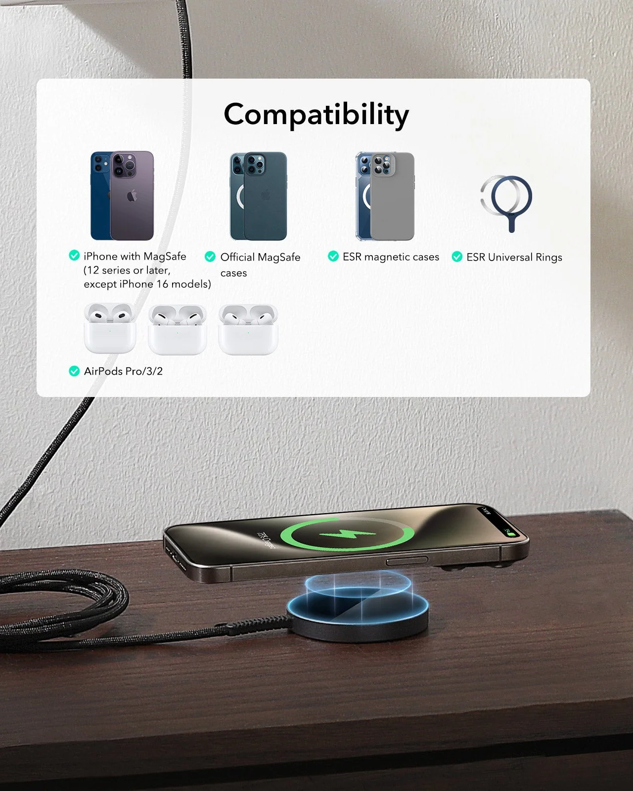 Magnetic Charging Pad (15W)- Black - 1 Set - Image 8