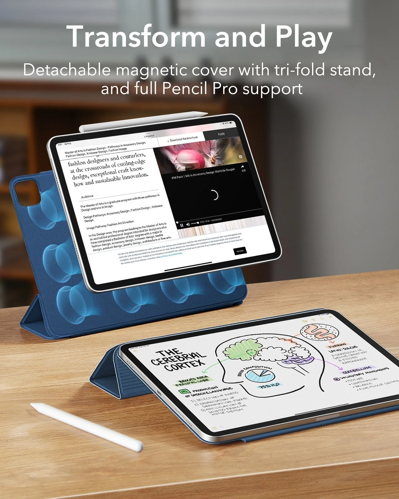 iPad Pro 13" (2025) Rebound Magnetic Case- Navy Blue - Image 4