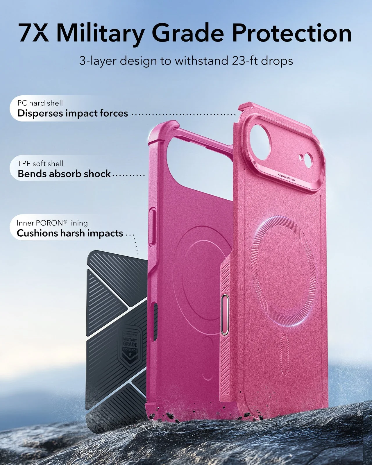 iPhone Air Cyber Tough Magnetic Case (Camera Control) - Rosy Pink - Image 4