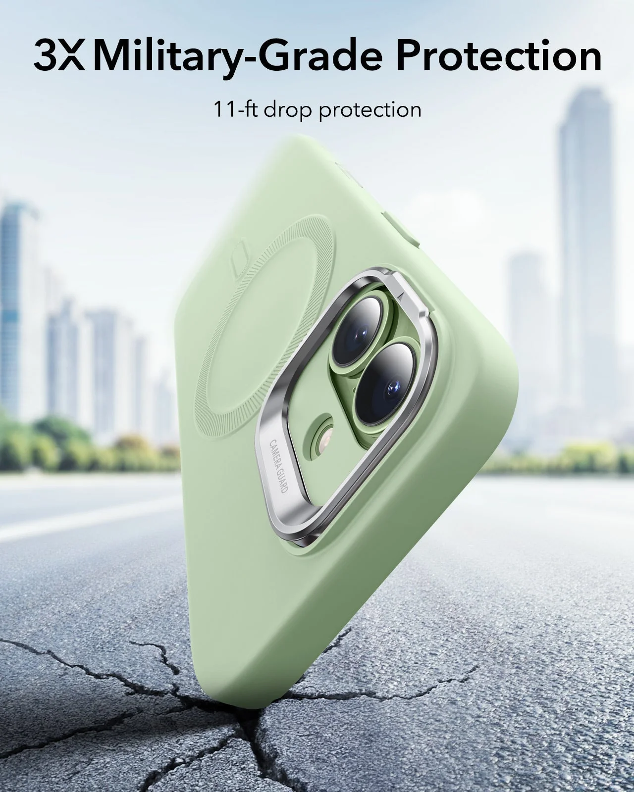 iPhone 17 Cloud Soft Magnetic Case (Camera Control, Stash Stand) Armorite Privacy Protection Bundle - Sage Green - Image 4