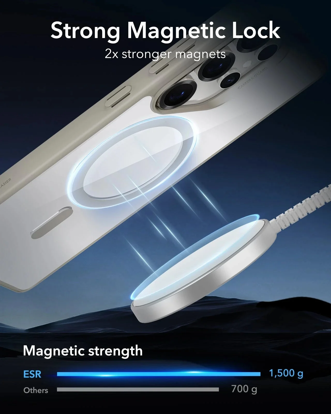 Galaxy S25 Ultra HaloLock Classic Hybrid Case - Clear Grey - Image 3