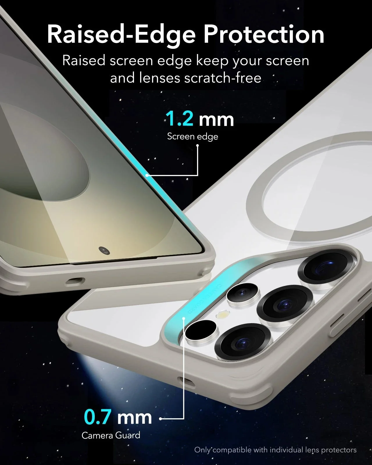Galaxy S25 Ultra HaloLock Classic Hybrid Case - Clear Grey - Image 6