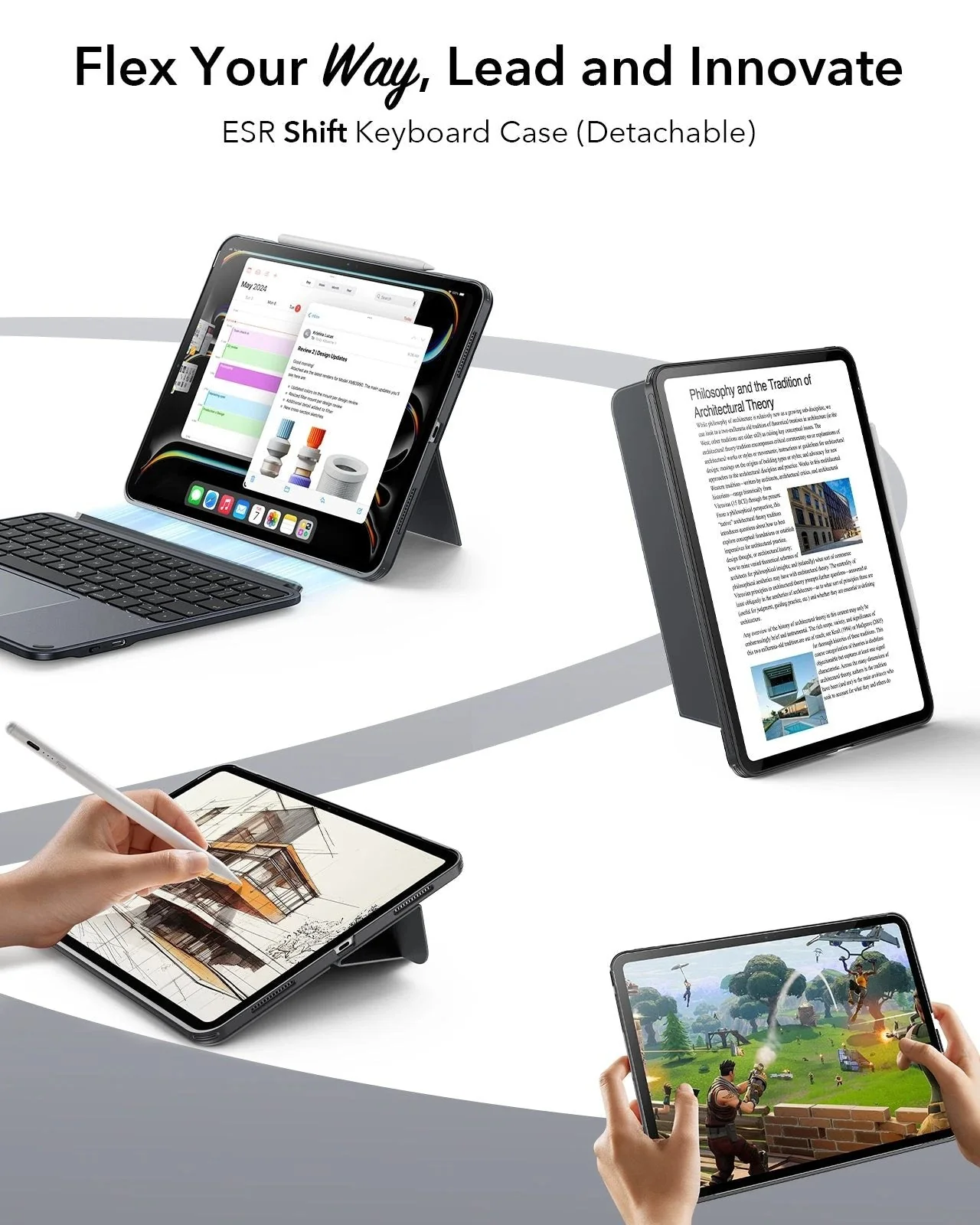 iPad 11" (A16) 2025 Bundle Shift Keyboard Case and Armorite Screen Protector -UK Layout-Dark Gray - Image 3