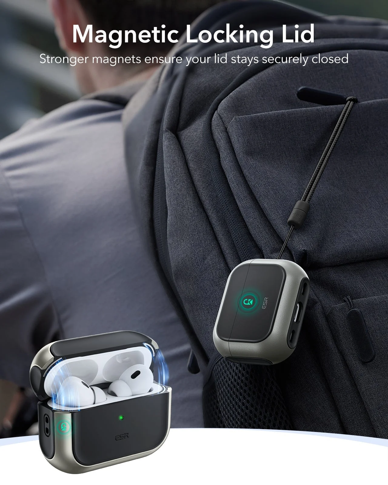AirPods Pro 3 Orbit Hybrid Magnetic Case - Titanium - Image 9