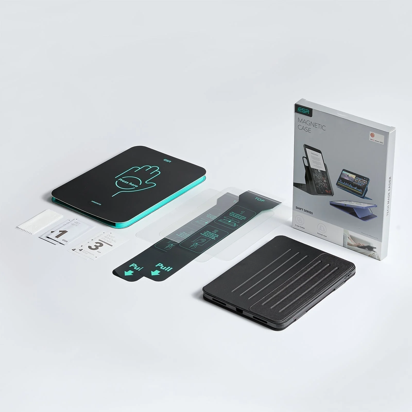 iPad 11" (A16) 2025 Bundle Shift Magnetic Case & Armorite® Paper-Feel Protection - Titanium - Image 2