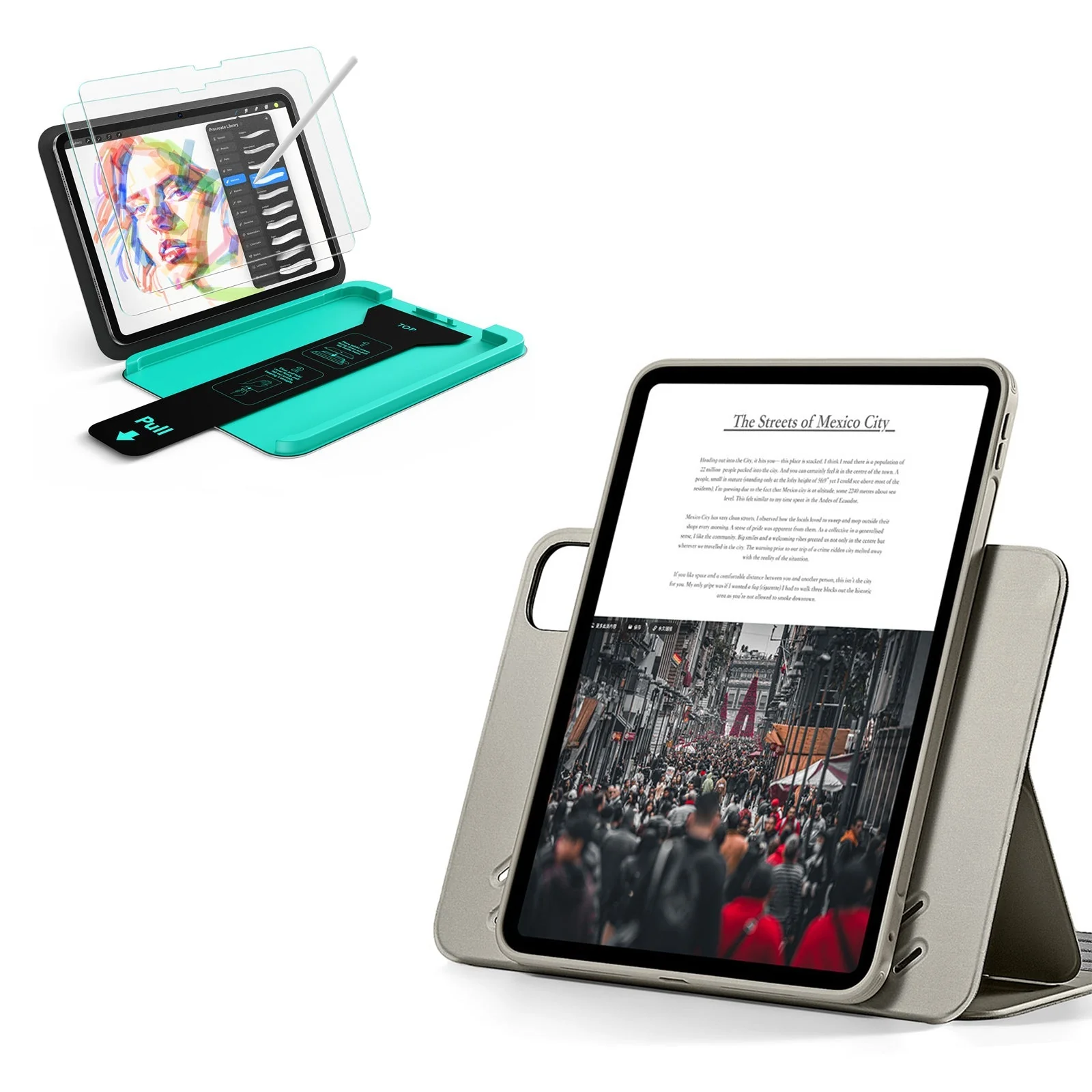 iPad Pro 11" (2025) Bundle Shift Magnetic Case & Armorite® Paper-Feel Protection - Titanium