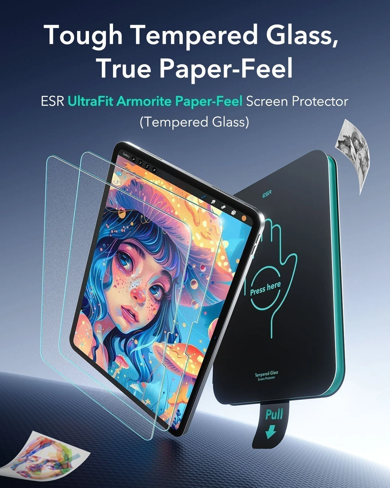 iPad Pro 11" (2025) Bundle Shift Magnetic Case & Armorite® Paper-Feel Protection - Titanium - Image 9