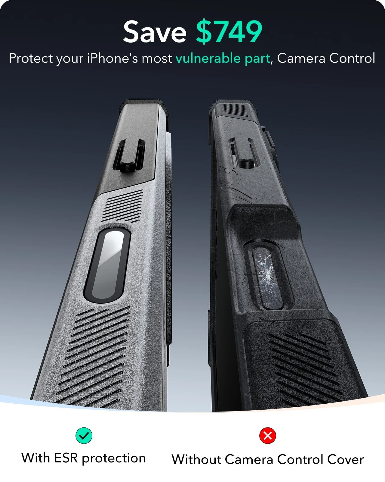 iPhone 16 Pro Max Cyber Tough Magnetic Case (Camera Control, Stash Stand) - Titanium - Image 3